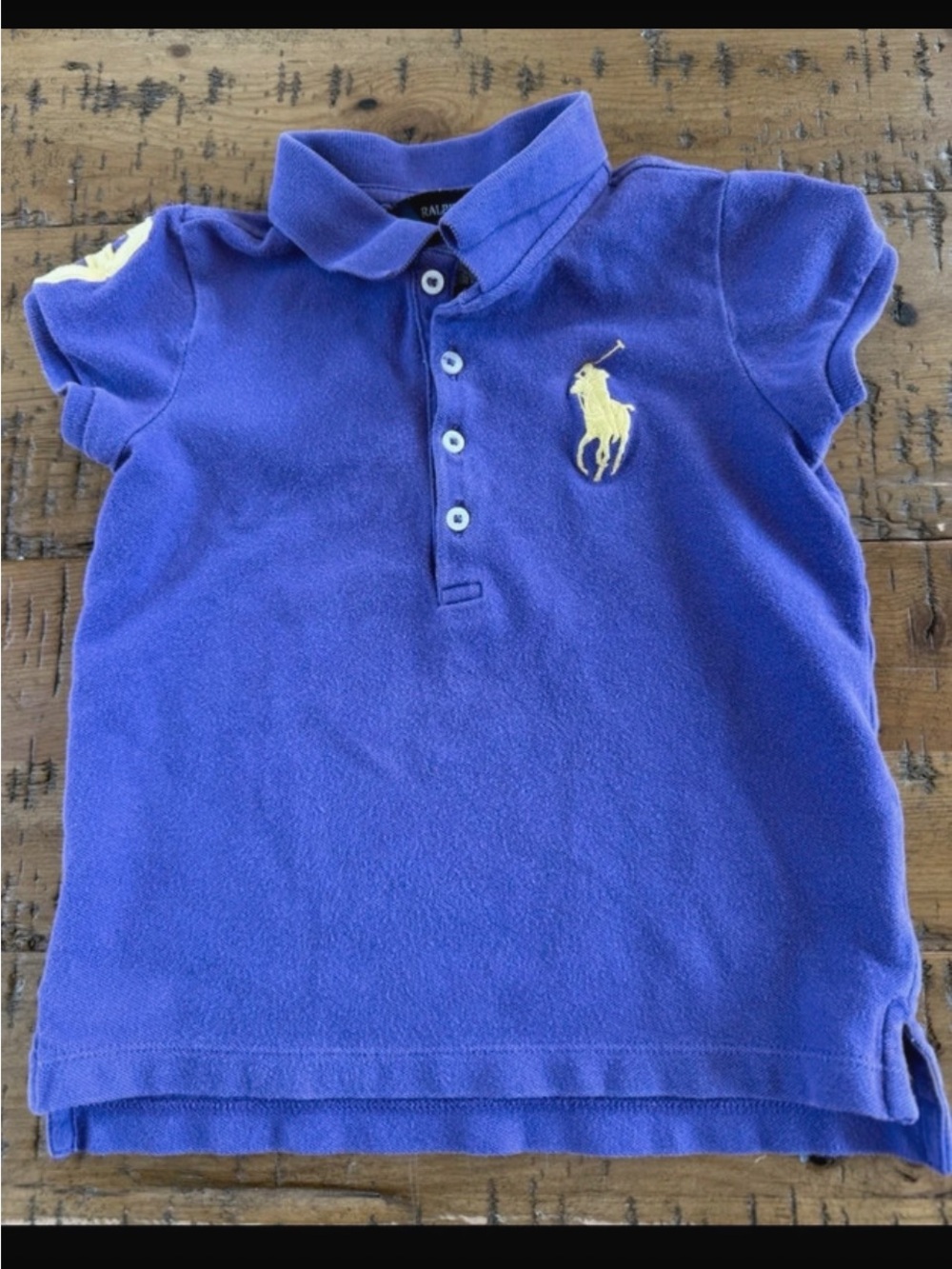 Toddler Girl Size 4/4T Ralph Lauren Polo Big Pony & 3 Patch Purple Shirt